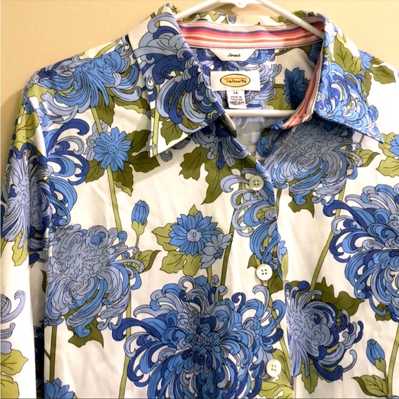 TALBOTS button down floral blouse - Picture 5 of 7